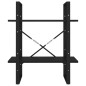 vidaXL Estantería de 2 niveles madera contrachapada negro 60x30x70 cm vidaXL Estantería de 2 niveles madera contrachapada negro 60x30x70 cm