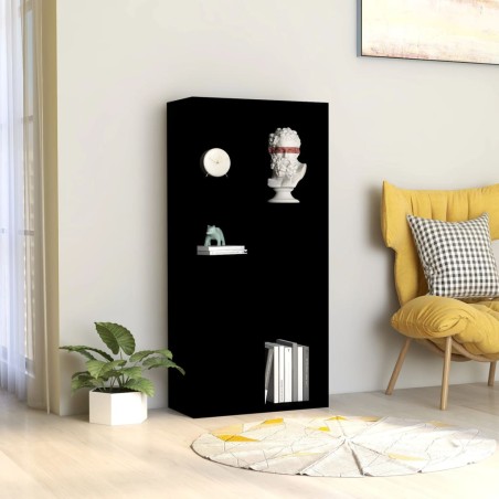 vidaXL Estantería de madera contrachapada negro 50x25x106 cm