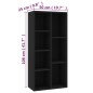vidaXL Estantería de madera contrachapada negro 50x25x106 cm