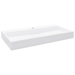 vidaXL Lavabo 100x46x11 cm resina mineral/mármol blanco