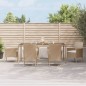 vidaXL Set comedor de jardín 7 pzas con cojines ratán sintético beige