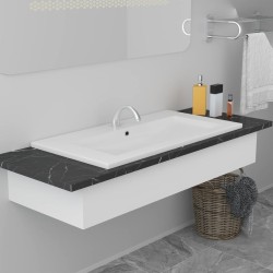 vidaXL Lavabo encastrado de cerámica blanco 81x39,5x18,5 cm