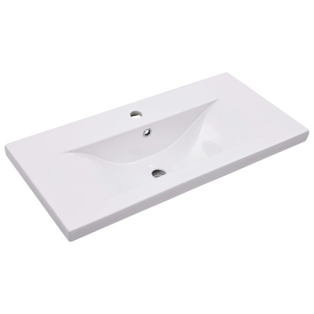 vidaXL Lavabo encastrado de cerámica blanco 81x39,5x18,5 cm
