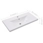 vidaXL Lavabo encastrado de cerámica blanco 81x39,5x18,5 cm