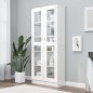vidaXL Vitrina de madera contrachapada blanco brillo 82,5x30,5x185,5cm vidaXL Vitrina de madera contrachapada blanco brillo 82,5x30,5x185,5cm