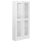 vidaXL Vitrina de madera contrachapada blanco brillo 82,5x30,5x185,5cm vidaXL Vitrina de madera contrachapada blanco brillo 82,5x30,5x185,5cm
