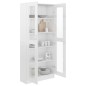 vidaXL Vitrina de madera contrachapada blanco brillo 82,5x30,5x185,5cm vidaXL Vitrina de madera contrachapada blanco brillo 82,5x30,5x185,5cm