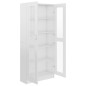 vidaXL Vitrina de madera contrachapada blanco brillo 82,5x30,5x185,5cm vidaXL Vitrina de madera contrachapada blanco brillo 82,5x30,5x185,5cm