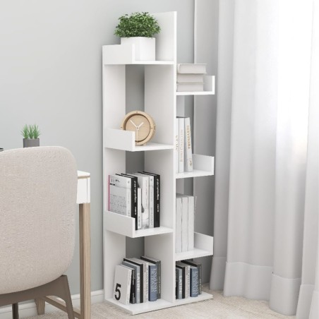 vidaXL Estantería de madera de ingeniería blanco 48x25,5x140 cm