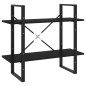 vidaXL Estantería 2 niveles madera maciza de pino negra 80x30x70 cm vidaXL Estantería 2 niveles madera maciza de pino negra 80x30x70 cm
