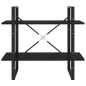 vidaXL Estantería 2 niveles madera maciza de pino negra 80x30x70 cm vidaXL Estantería 2 niveles madera maciza de pino negra 80x30x70 cm