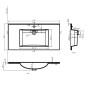 vidaXL Lavabo empotrado SMC blanco 900x460x130 mm