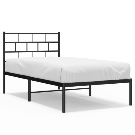 vidaXL Estructura de cama con cabecero metal negro 100x190 cm