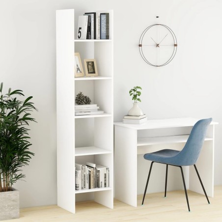 vidaXL Estantería librería madera contrachapada blanco 40x35x180 cm