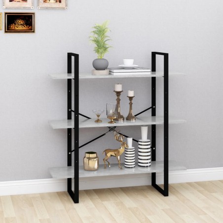 vidaXL Estantería de madera contrachapada gris hormigón 100x30x105 cm