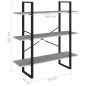 vidaXL Estantería de madera contrachapada gris hormigón 100x30x105 cm