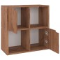 vidaXL Estantería de madera de ingeniería marrón roble 60x27,5x59,5cm vidaXL Estantería de madera de ingeniería marrón roble 60x27,5x59,5cm