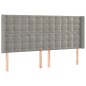 vidaXL Cabecero con orejas de terciopelo gris claro 203x16x118/128 cm