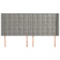 vidaXL Cabecero con orejas de terciopelo gris claro 203x16x118/128 cm
