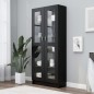 vidaXL Vitrina de madera contrachapada negro 82,5x30,5x185,5 cm vidaXL Vitrina de madera contrachapada negro 82,5x30,5x185,5 cm