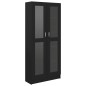 vidaXL Vitrina de madera contrachapada negro 82,5x30,5x185,5 cm vidaXL Vitrina de madera contrachapada negro 82,5x30,5x185,5 cm