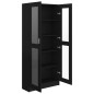 vidaXL Vitrina de madera contrachapada negro 82,5x30,5x185,5 cm vidaXL Vitrina de madera contrachapada negro 82,5x30,5x185,5 cm