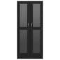 vidaXL Vitrina de madera contrachapada negro 82,5x30,5x185,5 cm vidaXL Vitrina de madera contrachapada negro 82,5x30,5x185,5 cm