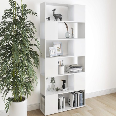 vidaXL Librería separador madera contrachapada blanco 80x24x186 cm