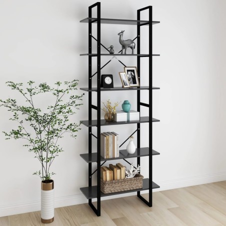 vidaXL Armario alto madera contrachapada gris 80x30x210 cm