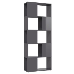 vidaXL Estantería/divisor de espacios gris brillo 60x24x155 cm