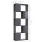 vidaXL Estantería/divisor de espacios gris brillo 60x24x155 cm vidaXL Estantería/divisor de espacios gris brillo 60x24x155 cm