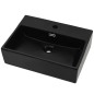 vidaXL Lavabo con orificio para grifo cerámica negro 51,5x38,5x15 cm vidaXL Lavabo con orificio para grifo cerámica negro 51,5x38,5x15 cm