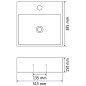 vidaXL Lavabo con orificio para grifo cerámica negro 51,5x38,5x15 cm vidaXL Lavabo con orificio para grifo cerámica negro 51,5x38,5x15 cm