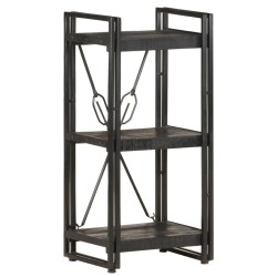vidaXL Estantería de 3 niveles madera maciza de mango negro 40x30x80cm