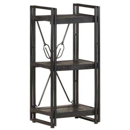vidaXL Estantería de 3 niveles madera maciza de mango negro 40x30x80cm