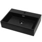 vidaXL Lavabo con orificio para grifo cerámica 76x42,5x14,5 cm negro vidaXL Lavabo con orificio para grifo cerámica 76x42,5x14,5 cm negro
