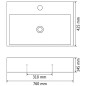vidaXL Lavabo con orificio para grifo cerámica 76x42,5x14,5 cm negro vidaXL Lavabo con orificio para grifo cerámica 76x42,5x14,5 cm negro