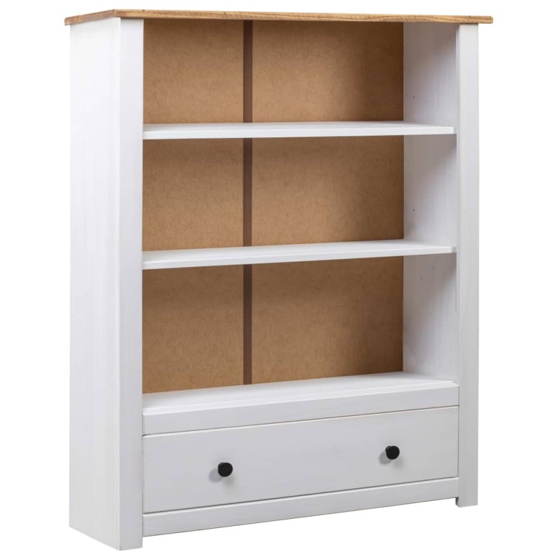 vidaXL Librería de madera maciza pino estilo Panamá blanco 80x35x110 cm vidaXL Librería de madera maciza pino estilo Panamá blanco 80x35x110 cm