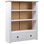 vidaXL Librería de madera maciza pino estilo Panamá blanco 80x35x110 cm vidaXL Librería de madera maciza pino estilo Panamá blanco 80x35x110 cm