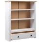 vidaXL Librería de madera maciza pino estilo Panamá blanco 80x35x110 cm vidaXL Librería de madera maciza pino estilo Panamá blanco 80x35x110 cm