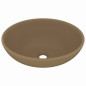 vidaXL Lavabo de lujo ovalado cerámica crema mate 40x33 cm vidaXL Lavabo de lujo ovalado cerámica crema mate 40x33 cm