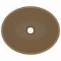 vidaXL Lavabo de lujo ovalado cerámica crema mate 40x33 cm vidaXL Lavabo de lujo ovalado cerámica crema mate 40x33 cm