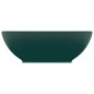 vidaXL Lavabo de lujo ovalado cerámica verde oscuro mate 40x33 cm vidaXL Lavabo de lujo ovalado cerámica verde oscuro mate 40x33 cm