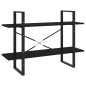 vidaXL Estantería de 2 niveles madera contrachapada negro 100x30x70 cm vidaXL Estantería de 2 niveles madera contrachapada negro 100x30x70 cm