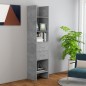 vidaXL Estantería de madera contrachapada gris hormigón 40x35x180 cm vidaXL Estantería de madera contrachapada gris hormigón 40x35x180 cm