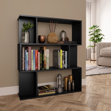vidaXL Estantería/divisor madera contrachapada negro 80x24x96 cm