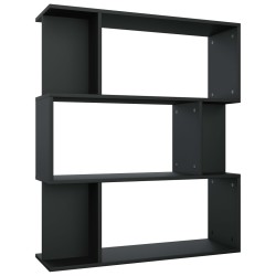 vidaXL Estantería/divisor madera contrachapada negro 80x24x96 cm