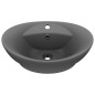 vidaXL Lavabo lujoso con rebosadero cerámica gris oscuro 58,5x39 cm vidaXL Lavabo lujoso con rebosadero cerámica gris oscuro 58,5x39 cm