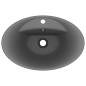 vidaXL Lavabo lujoso con rebosadero cerámica gris oscuro 58,5x39 cm vidaXL Lavabo lujoso con rebosadero cerámica gris oscuro 58,5x39 cm