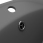 vidaXL Lavabo lujoso con rebosadero cerámica gris oscuro 58,5x39 cm vidaXL Lavabo lujoso con rebosadero cerámica gris oscuro 58,5x39 cm
